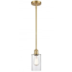 Clymer Stem Hung Mini Pendant - Satin Gold / Clear
