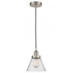 Cone Mini Pendant - Brushed Satin Nickel / Clear Seedy
