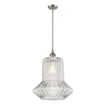 Springwater Stem Hung Pendant - Brushed Satin Nickel / Clear
