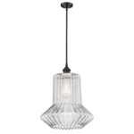Springwater Stem Hung Pendant - Oil Rubbed Bronze / Clear