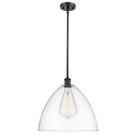 Bristol 16 Glass Stem Pendant - Matte Black / Clear