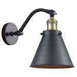 Appalachian Gooseneck Wall Sconce - Black / Antique Brass