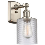 Cobbleskill Wall Sconce - Brushed Satin Nickel / Clear Ripple