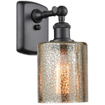 Cobbleskill Rectangle Canopy Wall Sconce - Matte Black / Mercury