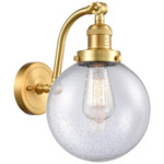 Beacon Seeded Glass Wall Sconce - Satin Gold / Clear Seedy