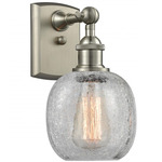 Belfast Rectangle Canopy Wall Light - Brushed Satin Nickel / Clear Crackle