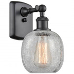 Belfast Rectangle Canopy Wall Light - Matte Black / Clear Crackle