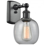 Belfast Rectangle Canopy Wall Light - Matte Black / Clear Seedy