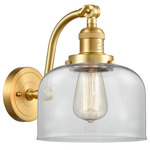 Bell Seedy Dome Wall Sconce - Satin Gold / Clear