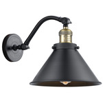 Briarcliff Gooseneck Wall Sconce - Black / Antique Brass