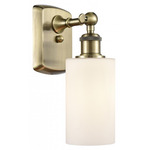 Clymer Adjustable Wall Sconce - Antique Brass / Matte White
