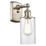 Clymer Adjustable Wall Sconce - Brushed Satin Nickel / Clear