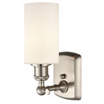 Clymer Adjustable Wall Sconce - Brushed Satin Nickel / Matte White