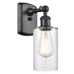 Clymer Adjustable Wall Sconce - Matte Black / Clear