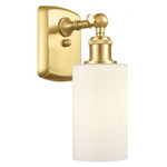 Clymer Adjustable Wall Sconce - Satin Gold / Matte White