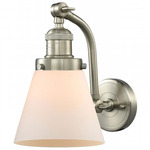 Cone 515 Small Wall Sconce - Brushed Satin Nickel / Matte White