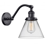Cone 515 Large Wall Sconce - Matte Black / Clear