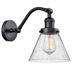 Cone 515 Large Wall Sconce - Matte Black / Clear Seedy