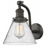 Cone 515 Large Wall Sconce - Oil Rubbed Bronze / Clear Seedy