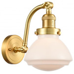 Olean Adjustable Wall Sconce - Satin Gold / Matte White