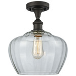 Fenton Semi Flush Ceiling Light - Oil Rubbed Bronze / Clear