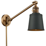 Addison Plug-In Swing Arm Wall Sconce - Brushed Brass / Black