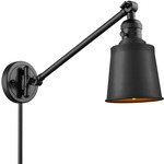 Addison Plug-In Swing Arm Wall Sconce - Matte Black