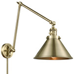 Briarcliff Plug-In Long Swing Arm Wall Sconce - Antique Brass