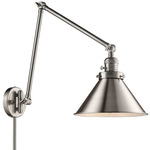 Briarcliff Plug-In Long Swing Arm Wall Sconce - Brushed Satin Nickel
