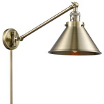 Briarcliff Plug-In Swing Arm Wall Sconce - Antique Brass