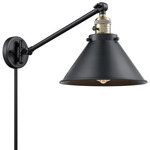 Briarcliff Plug-In Swing Arm Wall Sconce - Black / Antique Brass