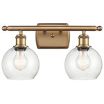 Athens Bathroom Vanity Light - Brushed Brass / Clear Seedy