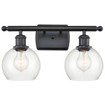 Athens Bathroom Vanity Light - Matte Black / Clear