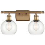 Athens Bathroom Vanity Light - Brushed Brass / Clear