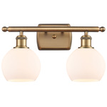 Athens Bathroom Vanity Light - Brushed Brass / Matte White