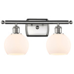 Athens Bathroom Vanity Light - Brushed Satin Nickel / Matte White