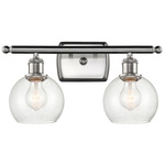 Athens Bathroom Vanity Light - Brushed Satin Nickel / Clear Seedy