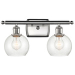 Athens Bathroom Vanity Light - Brushed Satin Nickel / Clear Seedy