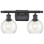 Athens Bathroom Vanity Light - Matte Black / Clear Seedy