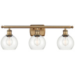 Athens Bathroom Vanity Light - Brushed Brass / Clear