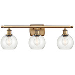 Athens Bathroom Vanity Light - Brushed Brass / Clear Seedy