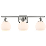 Athens Bathroom Vanity Light - Brushed Satin Nickel / Matte White