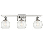 Athens Bathroom Vanity Light - Brushed Satin Nickel / Clear Seedy