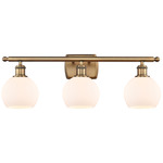 Athens Bathroom Vanity Light - Brushed Brass / Matte White