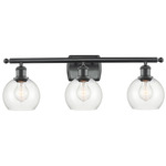 Athens Bathroom Vanity Light - Matte Black / Clear