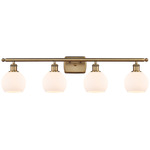 Athens Bathroom Vanity Light - Brushed Brass / Matte White