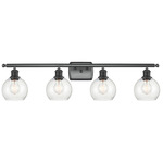 Athens Bathroom Vanity Light - Matte Black / Clear Seedy