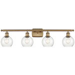 Athens Bathroom Vanity Light - Brushed Brass / Clear Seedy