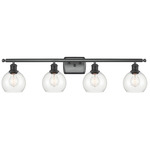 Athens Bathroom Vanity Light - Matte Black / Clear