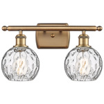 Athens Bathroom Vanity Light - Brushed Brass / Clear Water